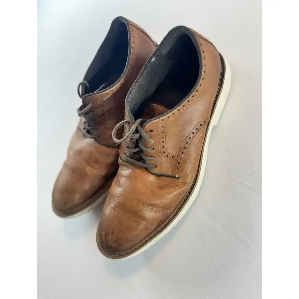 Cole Haan Men's Plain Toe Oxford Dress Shoes Size 13 Leather Brown C34125‎ Comfy